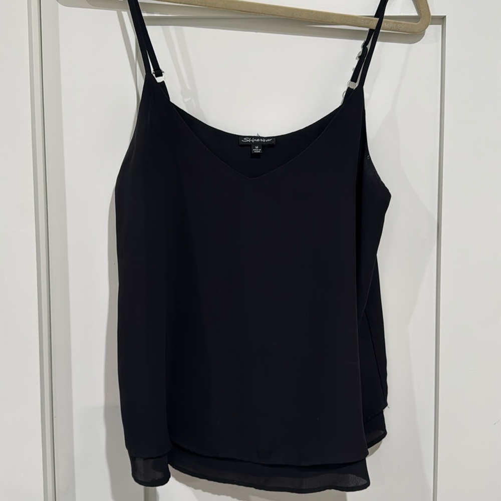 Black blouse with double layer